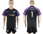 2017-18 Chelsea 1 CECH Black Goalkeeper Soccer Jersey