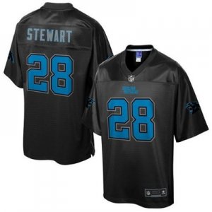Nike Carolina Panthers #28 Jonathan Stewart Black Men NFL Pro Line Black Reverse Fashion Game Jersey