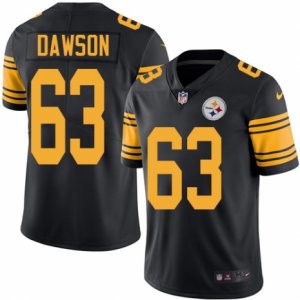 Men Nike Pittsburgh Steelers #63 Dermontti Dawson Black Color Rush Limited Jersey