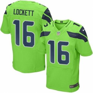 Nike Seattle Seahawks #16 Tyler Lockett Green Mens Stitched NFL Elite Rush Jersey