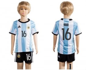 Argentina #16 Rojo Home Kid Soccer Country Jersey