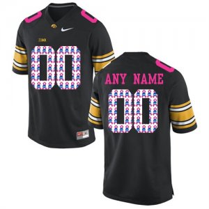 Iowa Hawkeyes Black Shadow Mens Customized 2018 Breast Cancer Awareness College Football