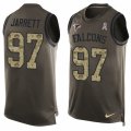 Mens Nike Atlanta Falcons #97 Grady Jarrett Limited Green Salute to Service Tank Top NFL Jersey