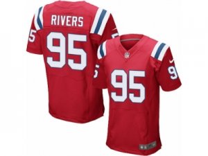 Mens Nike New England Patriots #95 Derek Rivers Elite Red Alternate NFL Jersey