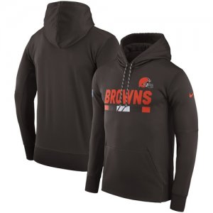 Men\'s Cleveland Browns Nike Brown Sideline Team Name Performance Pullover Hoodie