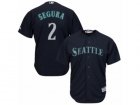 Mens Majestic Seattle Mariners #2 Jean Segura Replica Navy Blue Alternate 2 Cool Base MLB Jersey