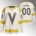 Men's Vegas Golden Knights Active Player Custom Cream 2024 Winter Classic Breakaway Stitched Jersey