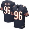 Men's Nike Chicago Bears #96 Akiem Hicks Elite Navy Blue Team Color NFL Jersey