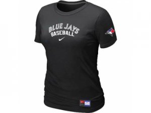 Women Toronto Blue Jays Nike Black Short Sleeve Practice T-Shirt