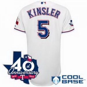 mlb Texas Rangers #5 Kinsler white(Cool Base 40th Anniversary)