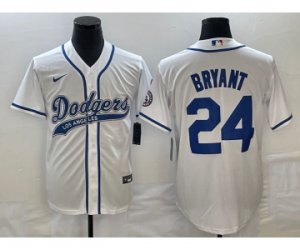 Men\'s Los Angeles Dodgers #24 Kobe Bryant White Cool Base Stitched Baseball Jersey