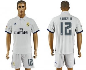 Real Madrid #12 Marcelo White Home Soccer Club Jersey