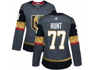 Women Adidas Vegas Golden Knights #77 Brad Hunt Authentic Gray Home NHL Jersey