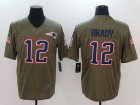 Nike Patriots #12 Tom Brady Olive Salute To Service Limited Jersey