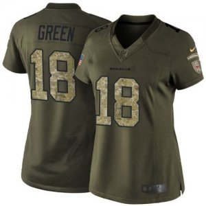 Women Nike Chicago Bears #18 A.J. Green Green Salute to Service Jerseys