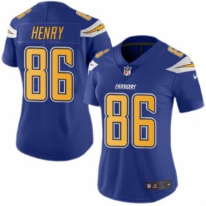 Women\'s Nike San Diego Chargers #86 Hunter Henry Limited Electric Blue Rush NFL Jersey