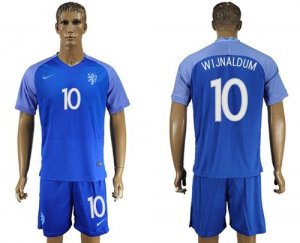 Holland #10 Wijnaldum Away Soccer Country Jersey