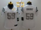 Women Nike Panthers #59 Luke Kuechly White Super Bowl 50 Stitched Platinum Jersey
