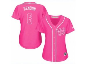 Women Washington Nationals #6 Anthony Rendon Replica Pink Fashion Cool Base MLB Jersey