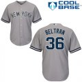 Men's Majestic New York Yankees #36 Carlos Beltran Replica Grey Road MLB Jersey