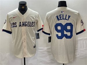 Dodgers 99 Joe Kelly Cream Nike 2024 City Connect Cool Base Jersey