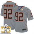 Nike Denver Broncos #92 Sylvester Williams Lights Out Grey Super Bowl 50 Men Stitched NFL Elite Jersey