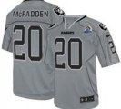 Nike Raiders #20 Darren McFadden Lights Out Grey With Hall of Fame 50th Patch NFL Elite Jersey