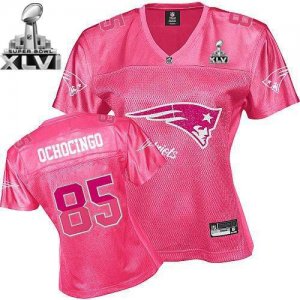 women new england patriots #85 chad ochocinco 2012 super bowl xlvi pink[2011 fem fan]