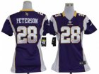 Nike Women NFL Minnesota Vikings #28 Adrian Peterson Game Purple Jersey