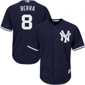 Men\'s Majestic New York Yankees #8 Yogi Berra Replica Navy Blue Alternate MLB Jersey