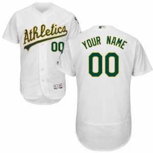 Mens Majestic Oakland Athletics Customized White Flexbase Authentic Collection MLB Jersey