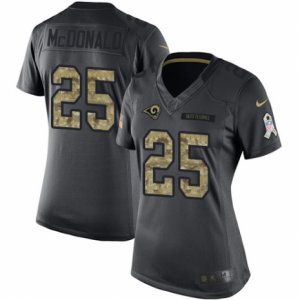 Women\'s Nike Los Angeles Rams #25 T.J. McDonald Limited Black 2016 Salute to Service NFL Jersey