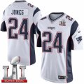 Youth Nike New England Patriots #24 Cyrus Jones Elite White Super Bowl LI 51 NFL Jersey