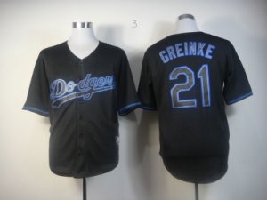 mlb jerseys los angeles dodgers #21 greinke black[fashion]