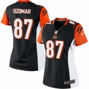 Women\'s Nike Cincinnati Bengals #87 C.J. Uzomah Limited Black Team Color NFL Jersey