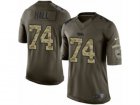 Mens Nike Carolina Panthers #74 Daeshon Hall Limited Green Salute to Service NFL Jersey