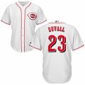 Mens Majestic Cincinnati Reds #23 Adam Duvall Replica White Home Cool Base MLB Jersey