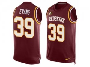 Mens Nike Washington Redskins #39 Josh Evans Limited Red Player Name & Number Tank Top NFL Jersey