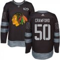 Mens Chicago Blackhawks #50 Corey Crawford Black 1917-2017 100th Anniversary Stitched NHL Jersey