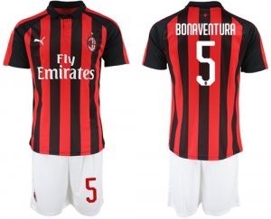 2018-19 AC Milan 5 BONAVENTURA Home Soccer Jersey