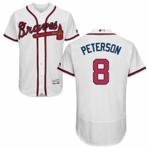 Men Atlanta Braves #8 Jace Peterson Majestic White Authentic Collection Flexbase Jersey