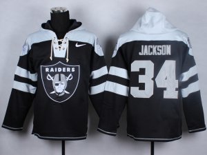 Nike Oakland Raiders #34 Bo Jackson black jersey[pullover hooded sweatshirt]