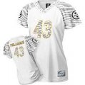 Women Pittsburgh Steelers #43 Polamalu Zebra Field Flirt Fashion