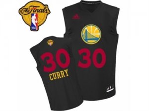 Mens Adidas Golden State Warriors #30 Stephen Curry Swingman Black New Fashion 2017 The Finals Patch NBA Jersey