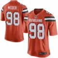 Mens Nike Cleveland Browns #98 Jamie Meder Game Orange Alternate NFL Jersey