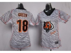 Nike Women Cincinnati Bengals #18 A.J. Green FEM FAN Zebra Jerseys