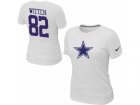 Women Nike Dallas Cowboys #82 WITTEN Name & Number T-Shirt White