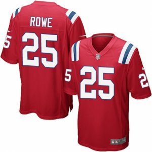 Mens Nike New England Patriots #25 Eric Rowe Game Red Alternate NFL Jersey