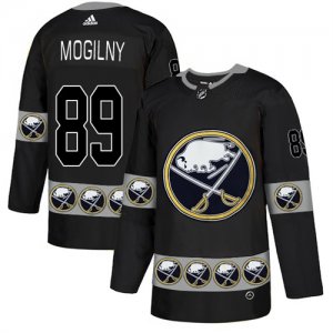 Sabres #89 Alexander Mogilny Black Team Logos Fashion Adidas Jersey