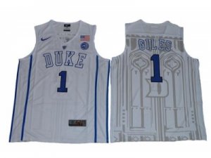 Duke Blue Devils #1 Harry Giles White Basketball Elite Stitched NCAA Jersey